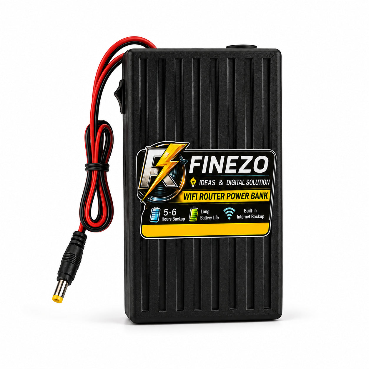 Finezo WiFi Router Power Bank 12V 6000mAh – 0.5A/1A Mini UPS, 5-6 Hours Backup for WiFi Router & Modem – Portable Internet Power Backup - 12 Volt
